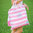 Picnic Blanket 100% Waterproof Brilliant Cabana Pink Stripe Palm Beach Crew